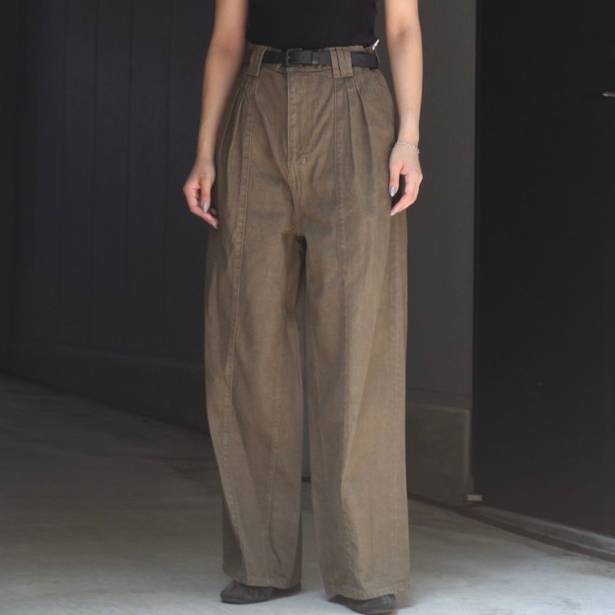 【残り一点】Denim 3pleated Wide-Leg Trousers