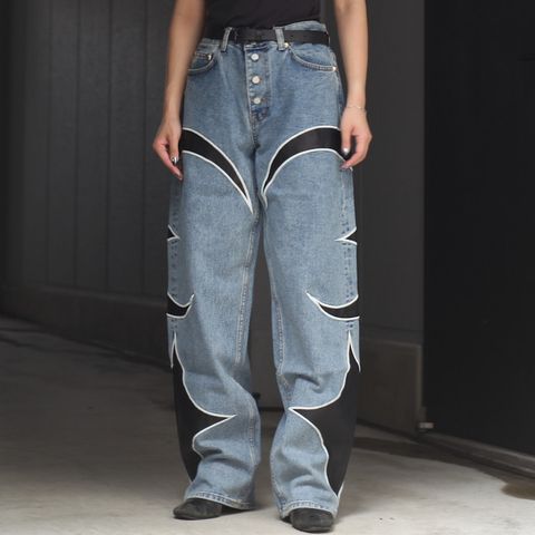【残り一点】TC Leather Washing Denim Pants