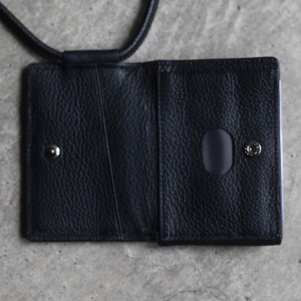 【残り一点】レザーストラップ付ウォレット(BLACK)
