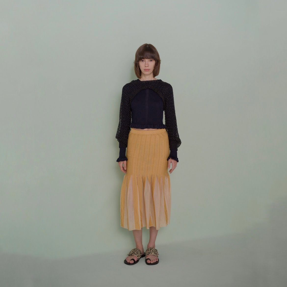 【残り一点】Emblem Pleats Knitted Skirt