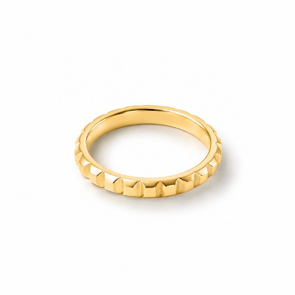 【お取り寄せ注文可能】Flat Studs Ring M(K18 YELLOW GOLD)