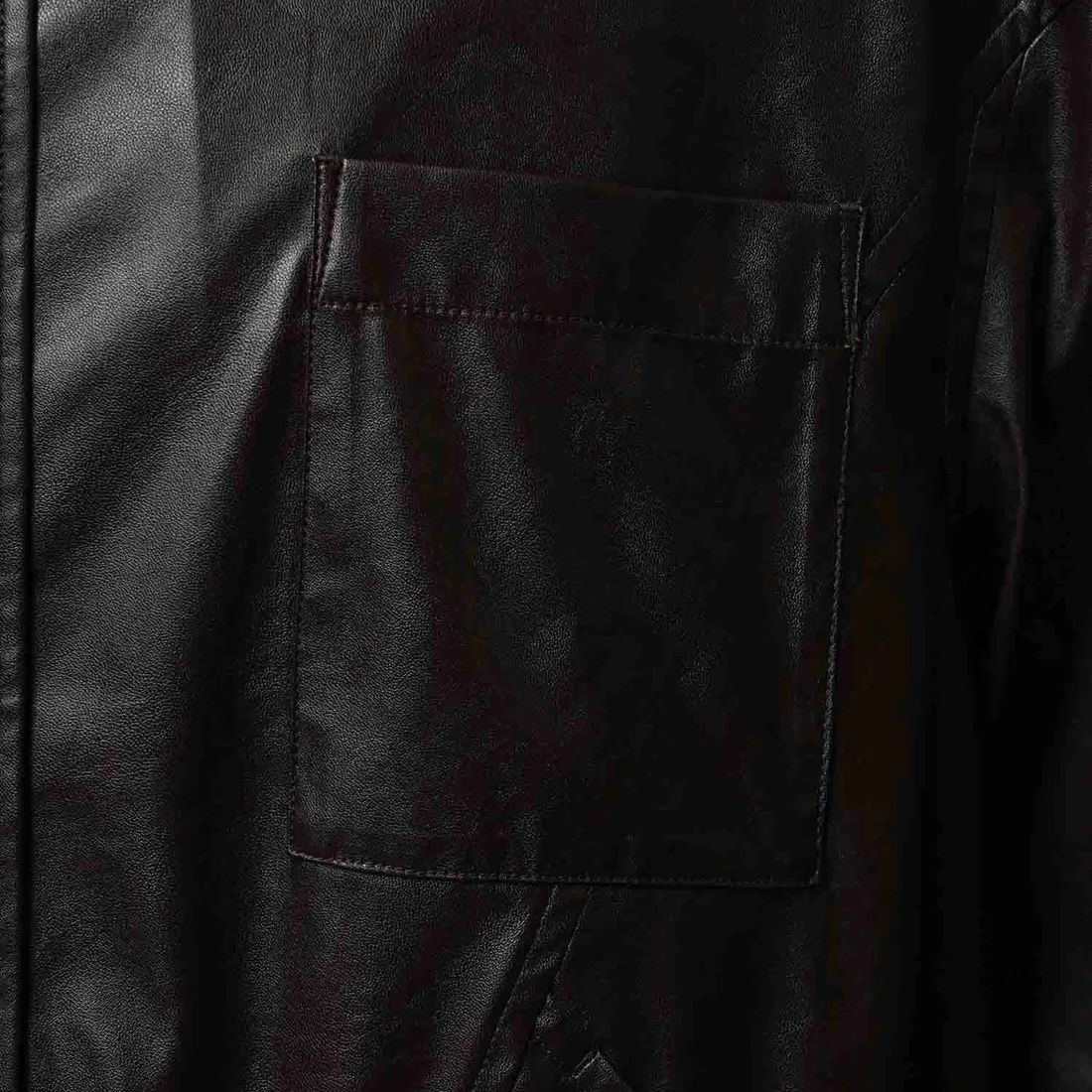 【残り一点】Curve Change Light Eco Leather Shirt