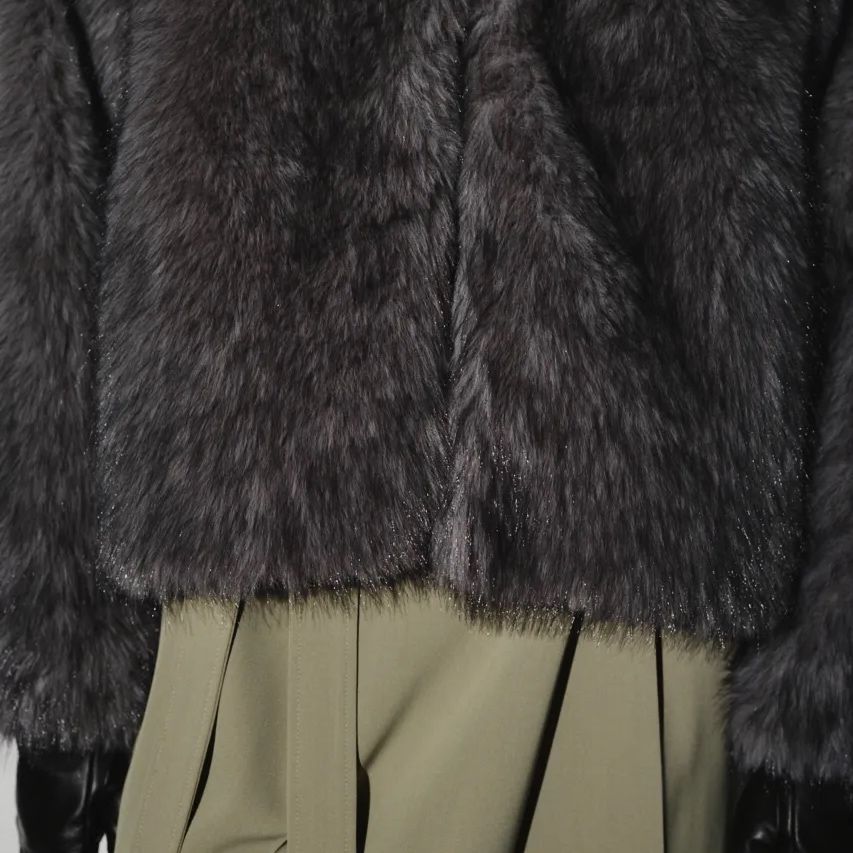 【残り一点】High Collar Faux Fur Jacket