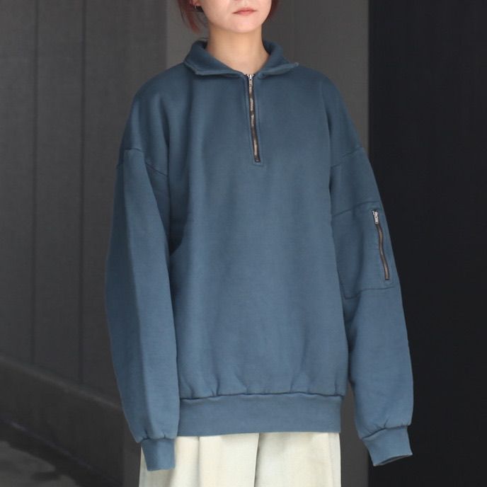 【残り一点】Pigment Dyed Zip Sweatshirt