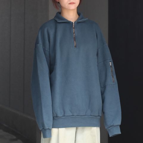 【残り一点】Pigment Dyed Zip Sweatshirt