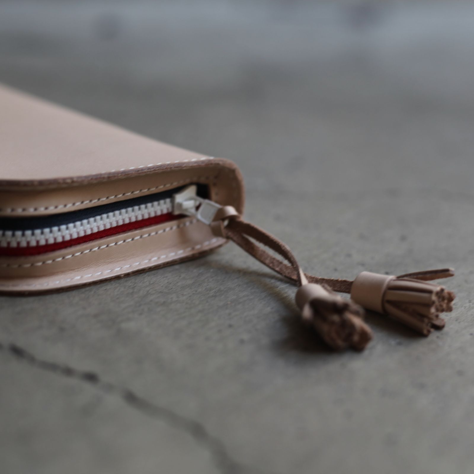 【残りわずか】Zip Pen Case(NATURAL×TRICOLOR)