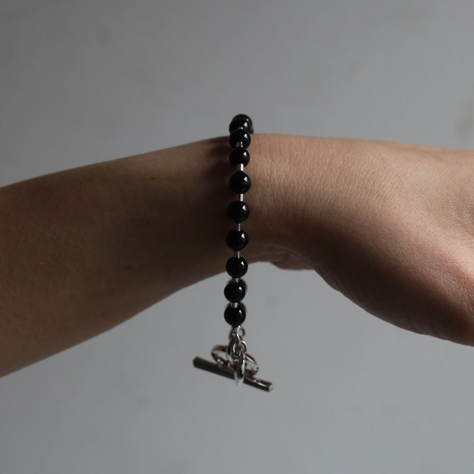 【お取り寄せ注文可能】Stone Ball Chain Bracelet(BLACK)