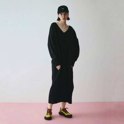 【残り一点】V Neck Knit One Piece