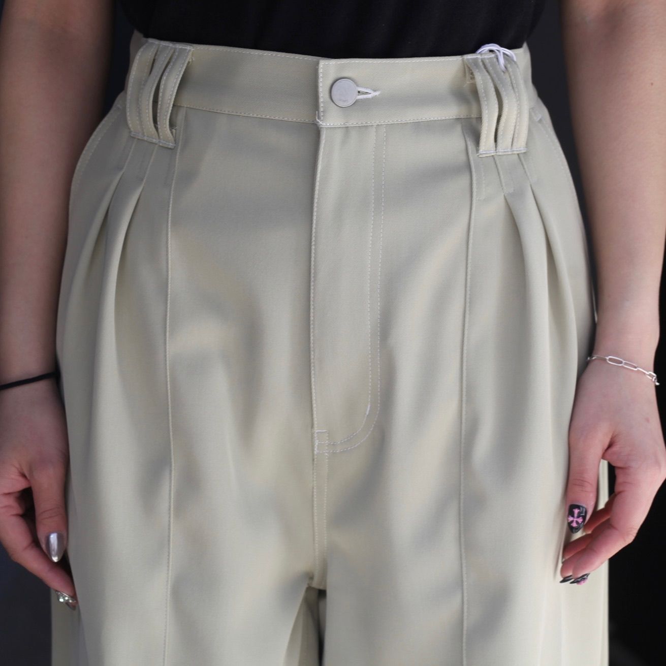 【残り一点】3Pleated Wide-Leg Trousers