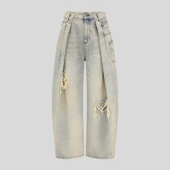 【残り一点】Light Blue Washed Deconstructed Denim Pants
