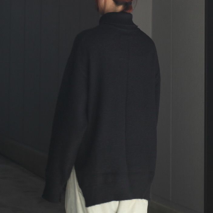 【残り一点】Wool/Alpaca Milled Knit Turtle Neck LS