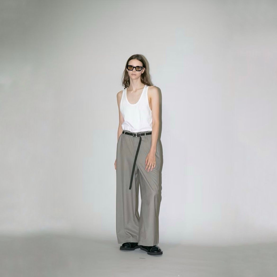 【残り一点】ウォッシャブルツイルワイドパンツ