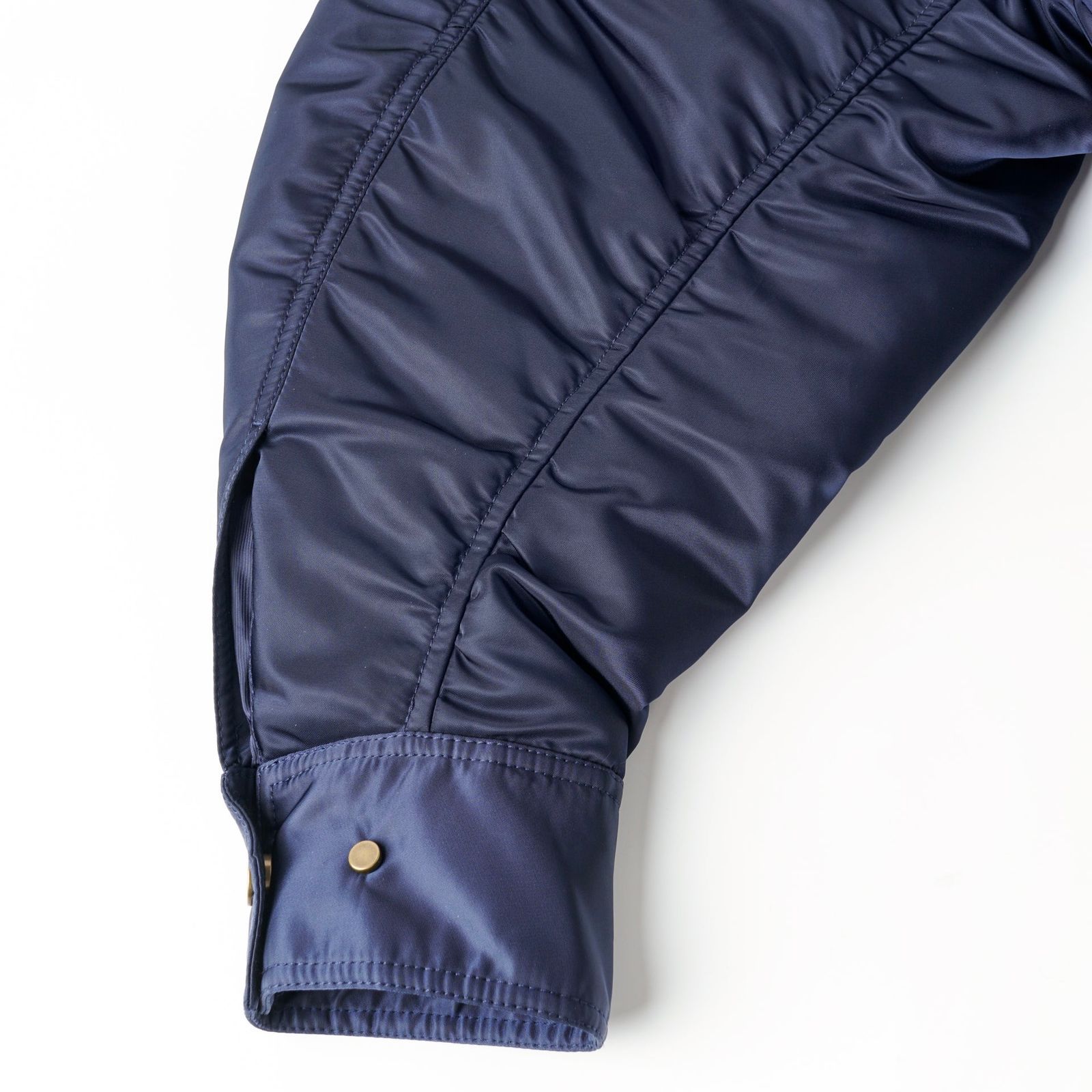 【残り一点】Navy Nylon Jacket with Faux Fur Collar
