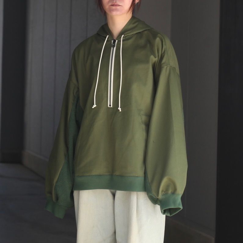 【残り一点】T/Cツイルドッキングハーフジップパーカー