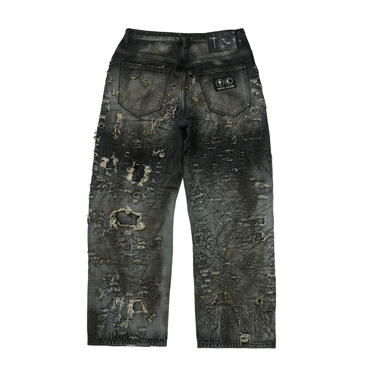 【残り一点】Hard-Washed Damaged Denim Pants