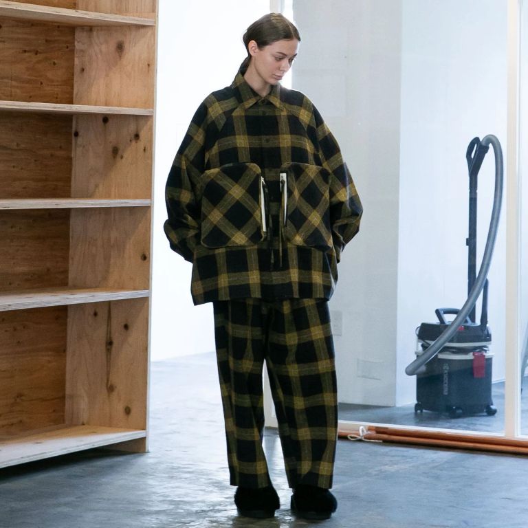 my beautiful landlet - 【残り一点】コットンツイードチェックシャツ  