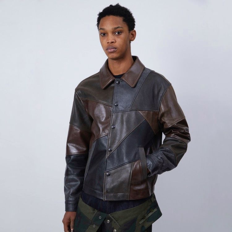 【残り一点】Unisex Patchwork Leather Jacket
