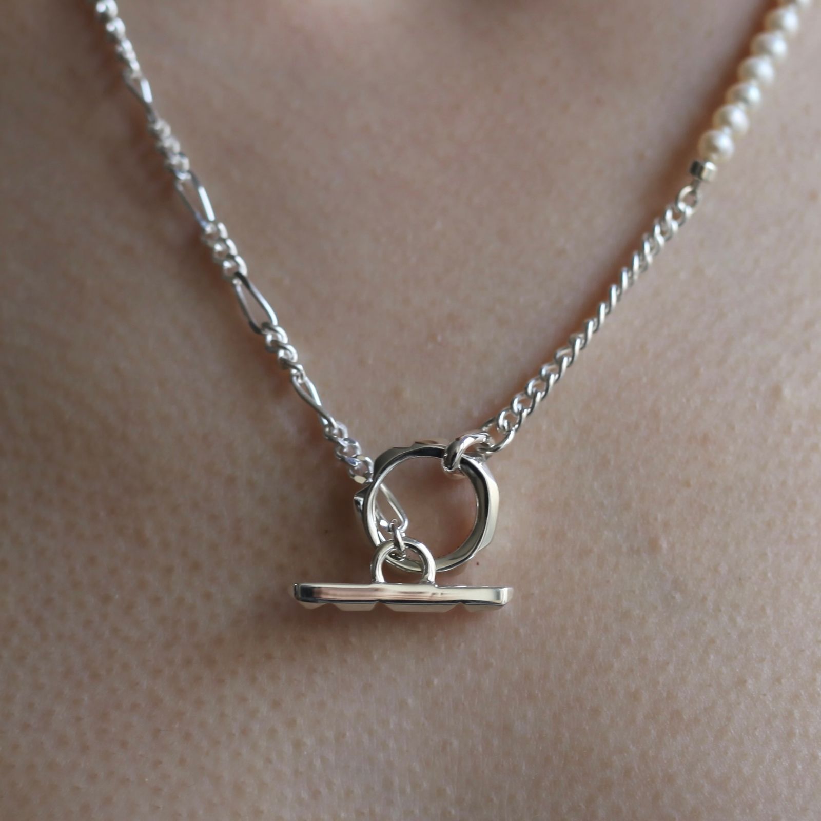 【お取り寄せ注文可能】Clash Mix Chain Necklace(WHITE)