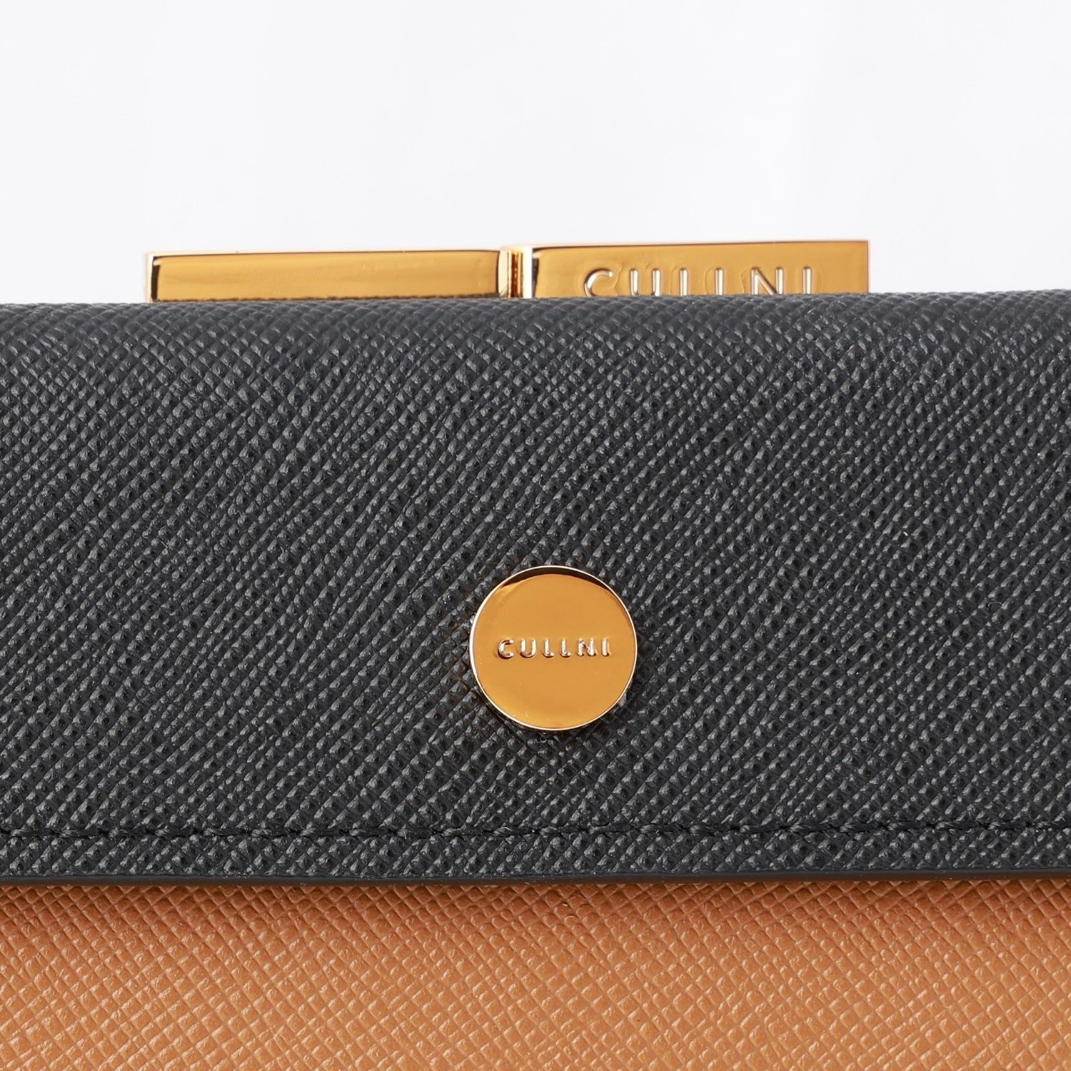 【残りわずか】Leather Flap Mini Wallet with A Clasp