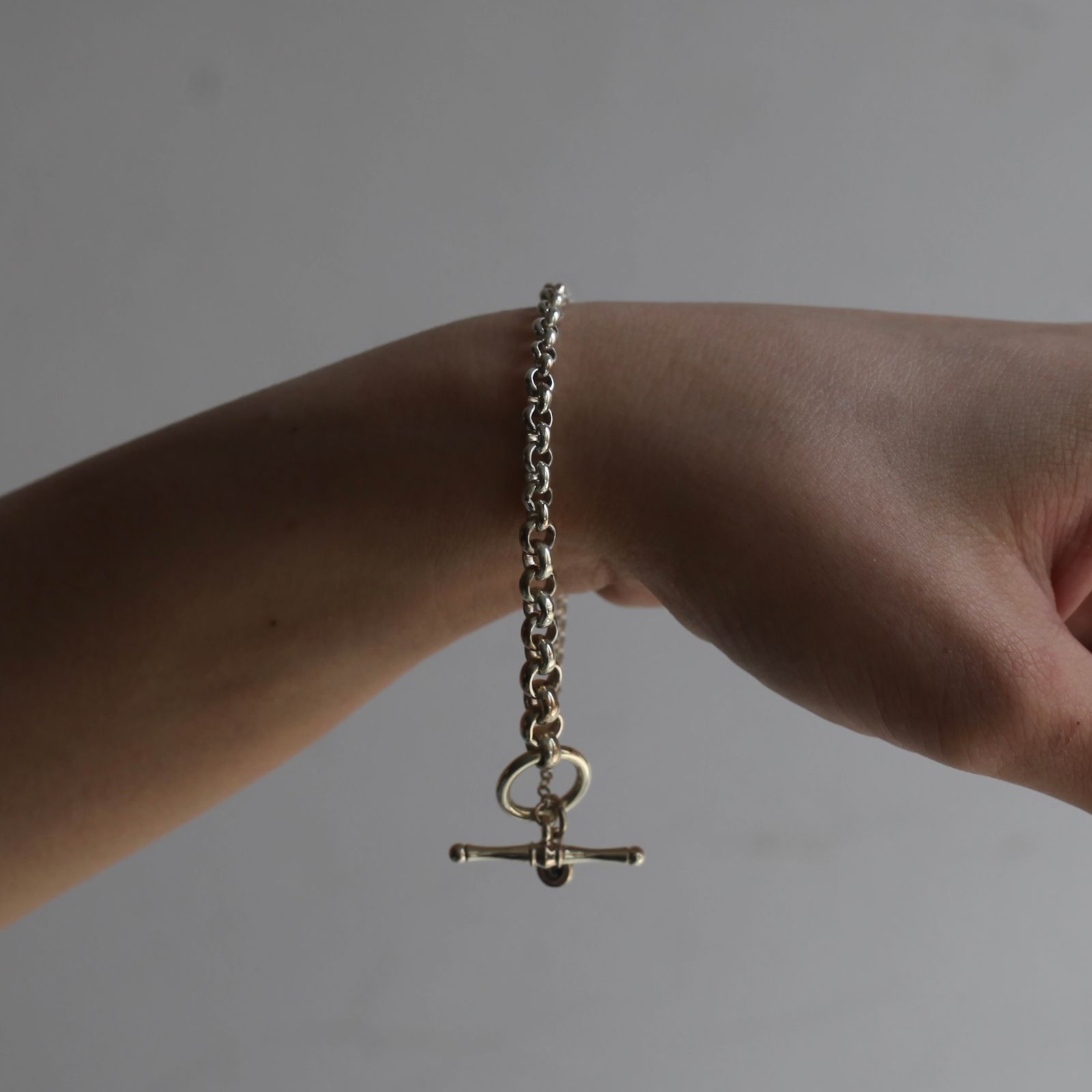 【残り一点】Gradient Rolo Chain Bracelet T-BAR