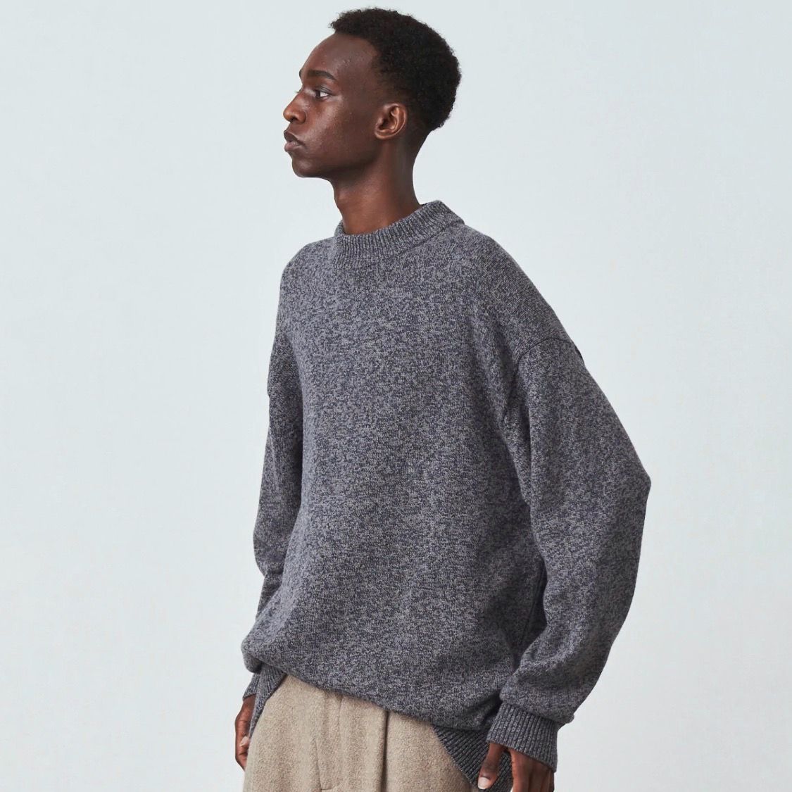 ATON - 【残り一点】Wool Mouline Mockneck Sweater | ACRMTSM