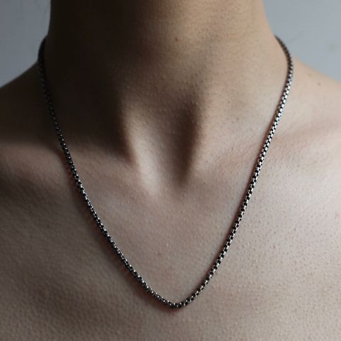 【お取り寄せ注文可能】Narrow Square Block Chain Short Necklace