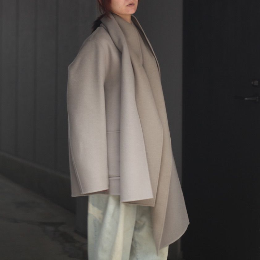 【残りわずか】Wool Cashmere Beaver Reversible Stole Jacket