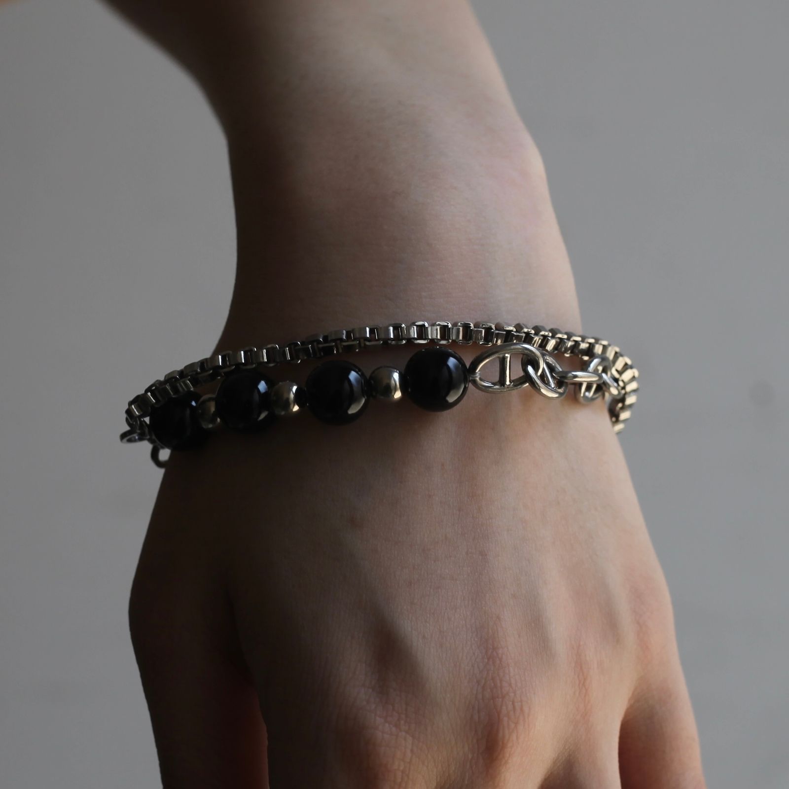 【残り一点】Beads Chain Breacelet_B(SILVER)