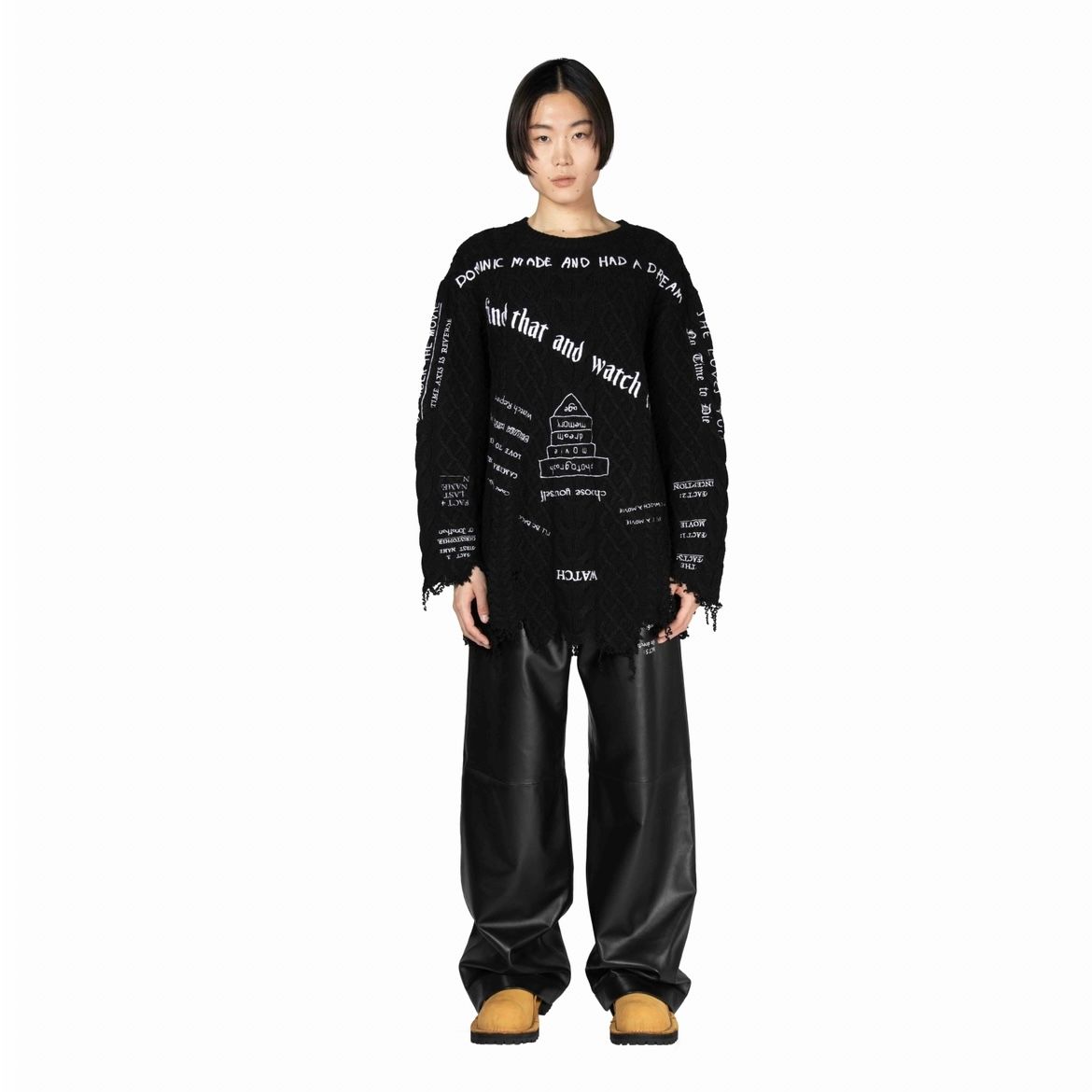 【残り一点】"TATTOO" Embroidery Cable Knit