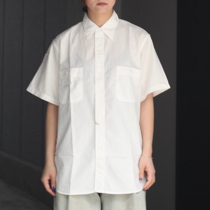 【残り一点】Short Sleeve White Chambray Work Shirt