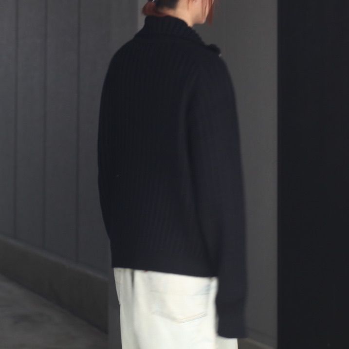 【残り一点】Wide Rib Highneck Zip Cardigan