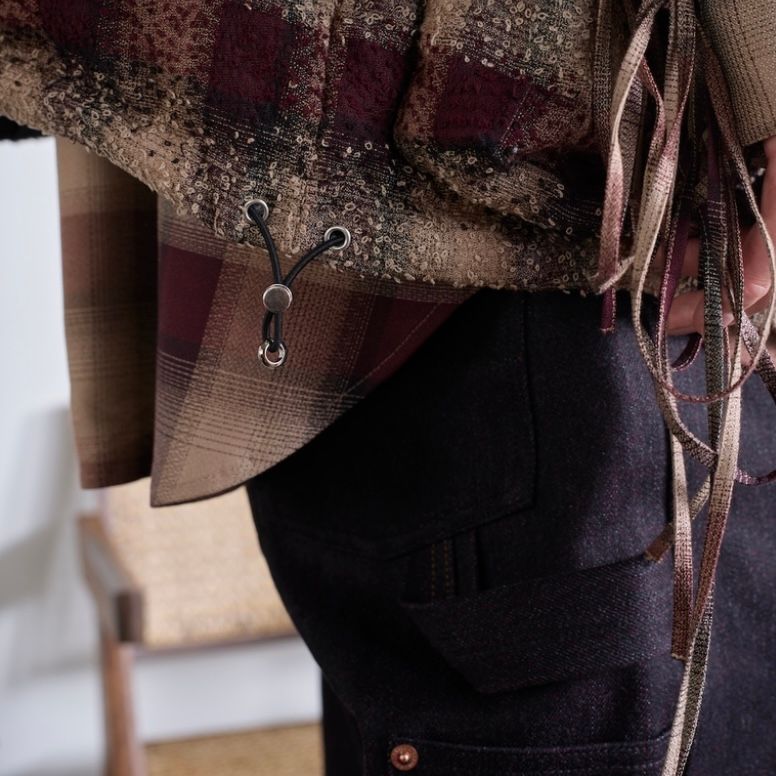 【残り一点】Twisted Heather Denim Pants Double Knee