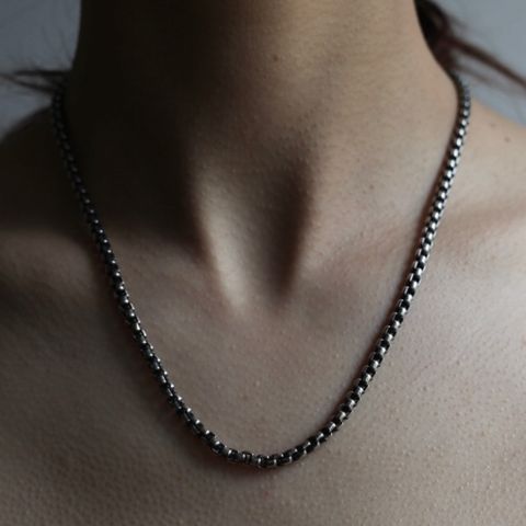 【お取り寄せ注文可能】Square Block Chain Long Necklace(SILVER)
