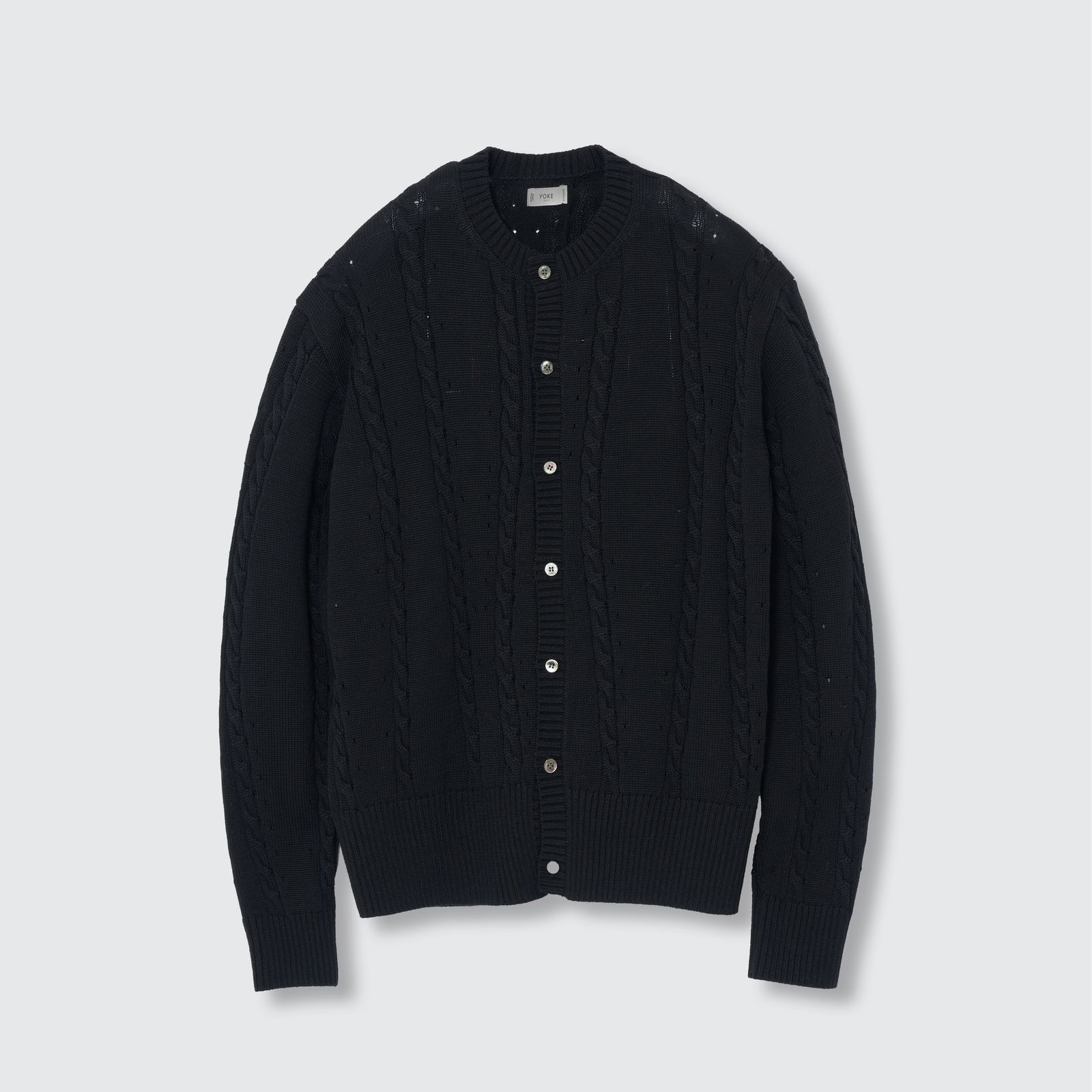 【残り一点】Fluid Cable Knit Crewneck Cardigan