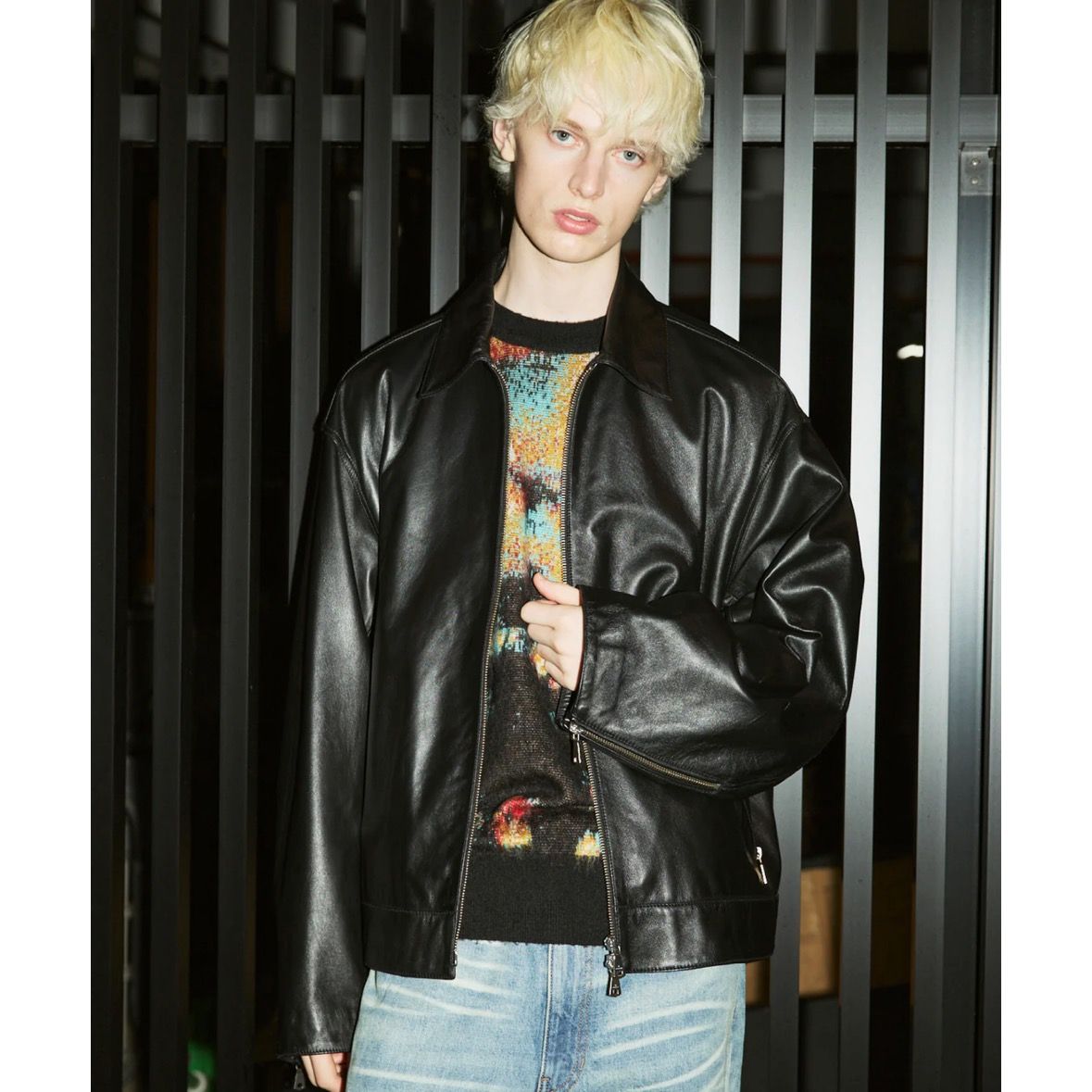 【残り一点】Sheep Leather Single Riders Collared Jacket