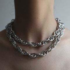 【残りわずか】W Chain Necklace(SILVER)