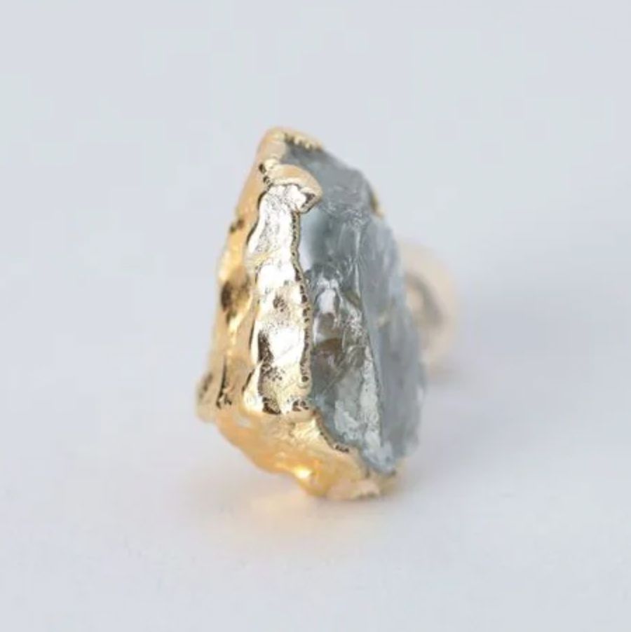 【お取り寄せ注文可能】Rough Stone Aquamarine Earrings(両耳用）