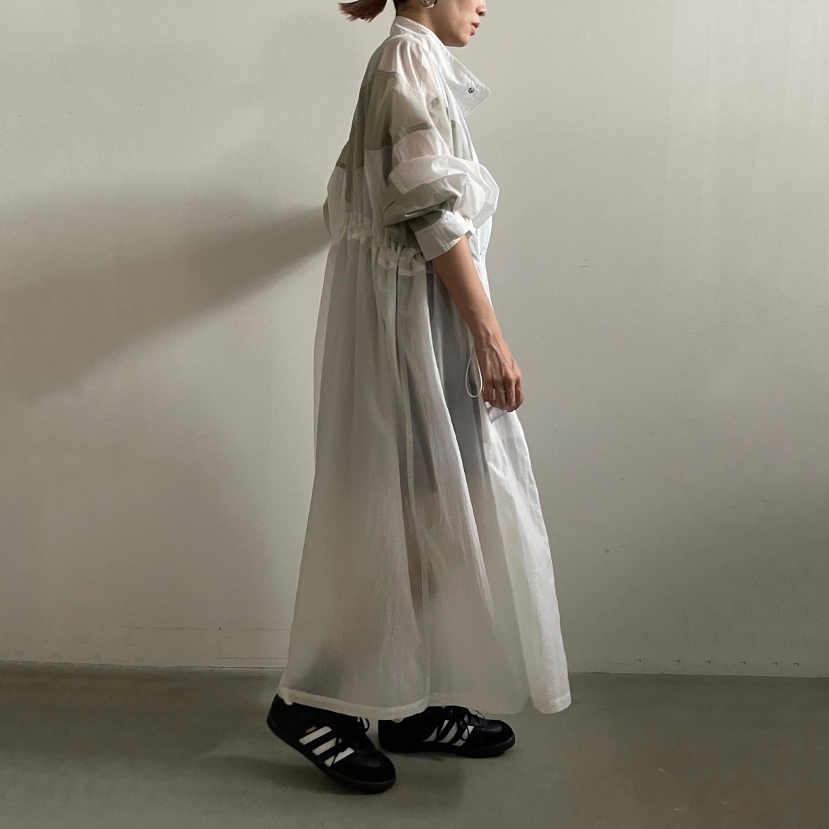 【残り一点】Sheer Drawstring Over Coat