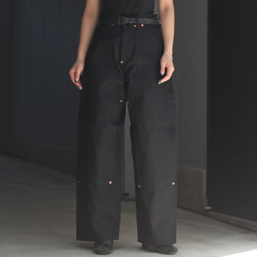 【残り一点】Twisted Heather Denim Pants Double Knee