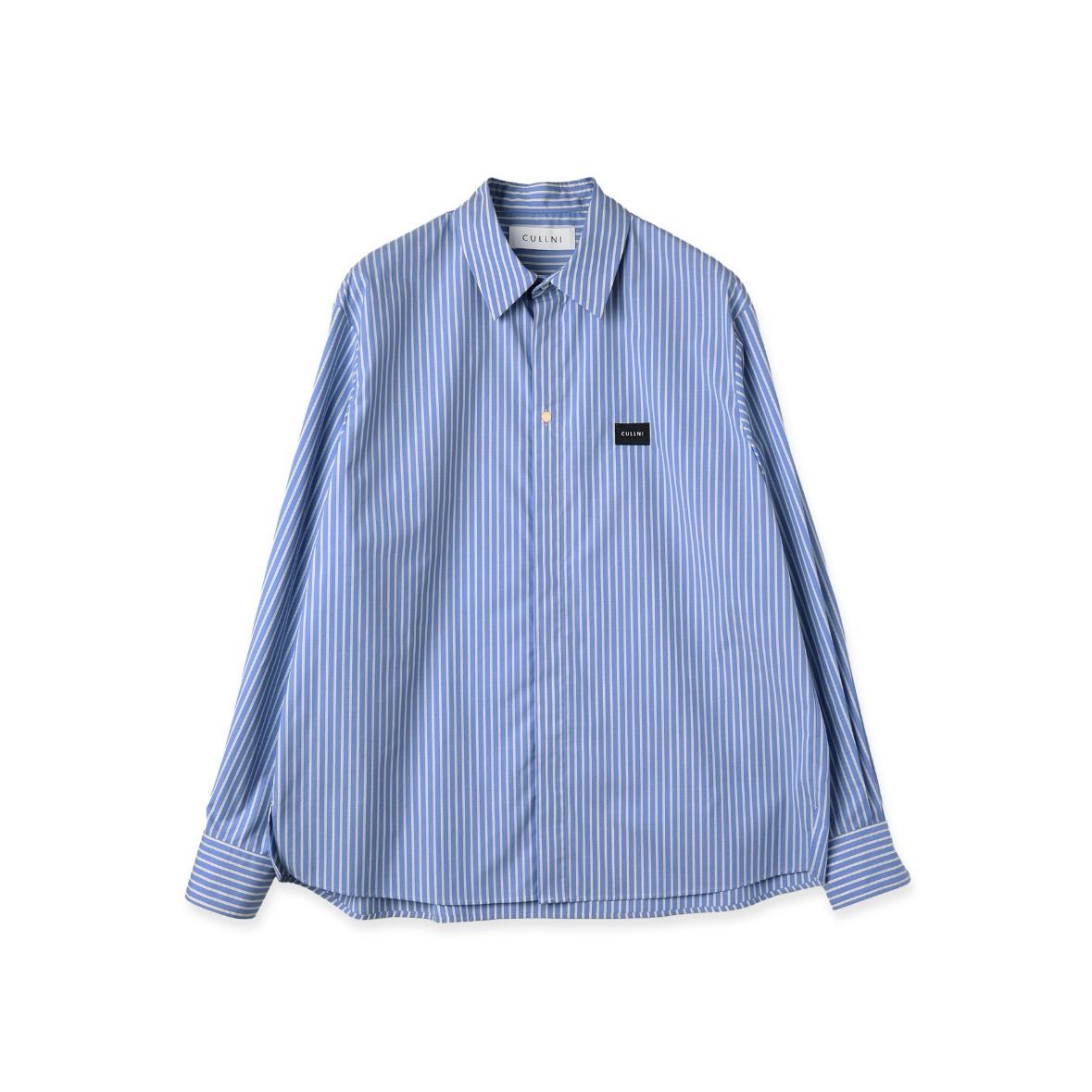 【残り一点】High Count Broad Embroidery Patch Stripe Shirt