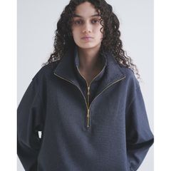 【残り一点】Faux Denim Layered Stand Collar Pullover
