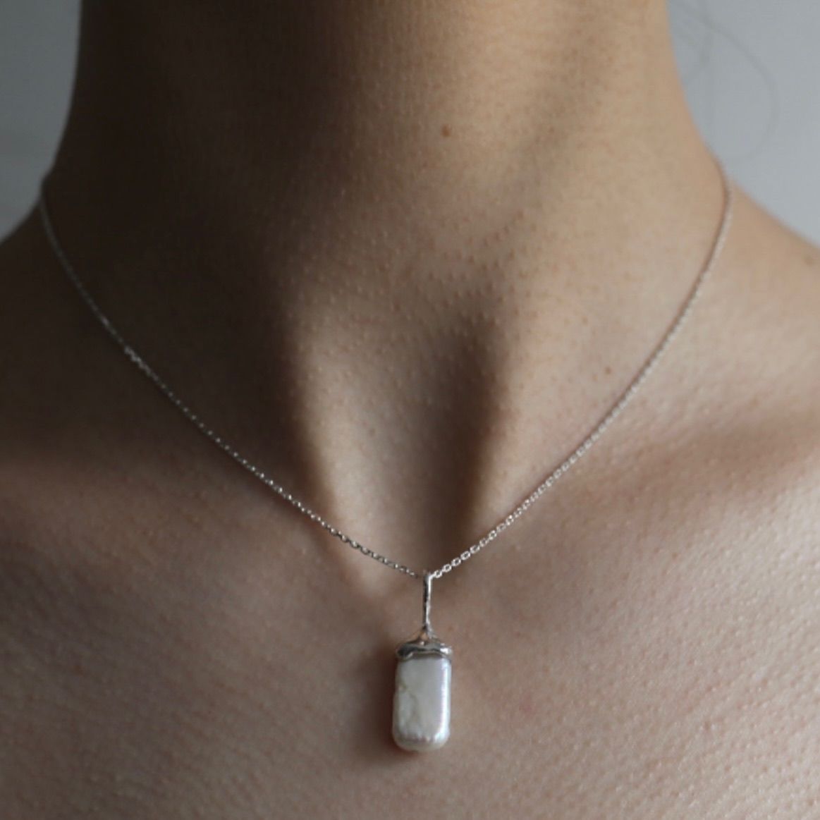【お取り寄せ注文可能】Square Drop Baroque Pearl Necklace