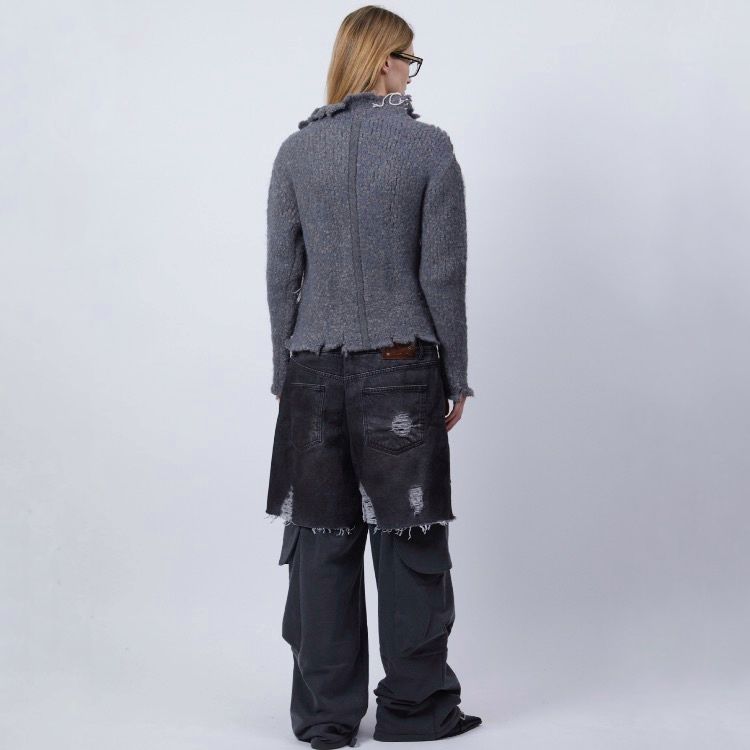【残り一点】Unisex Rugged Denim-inset Sweat Pants