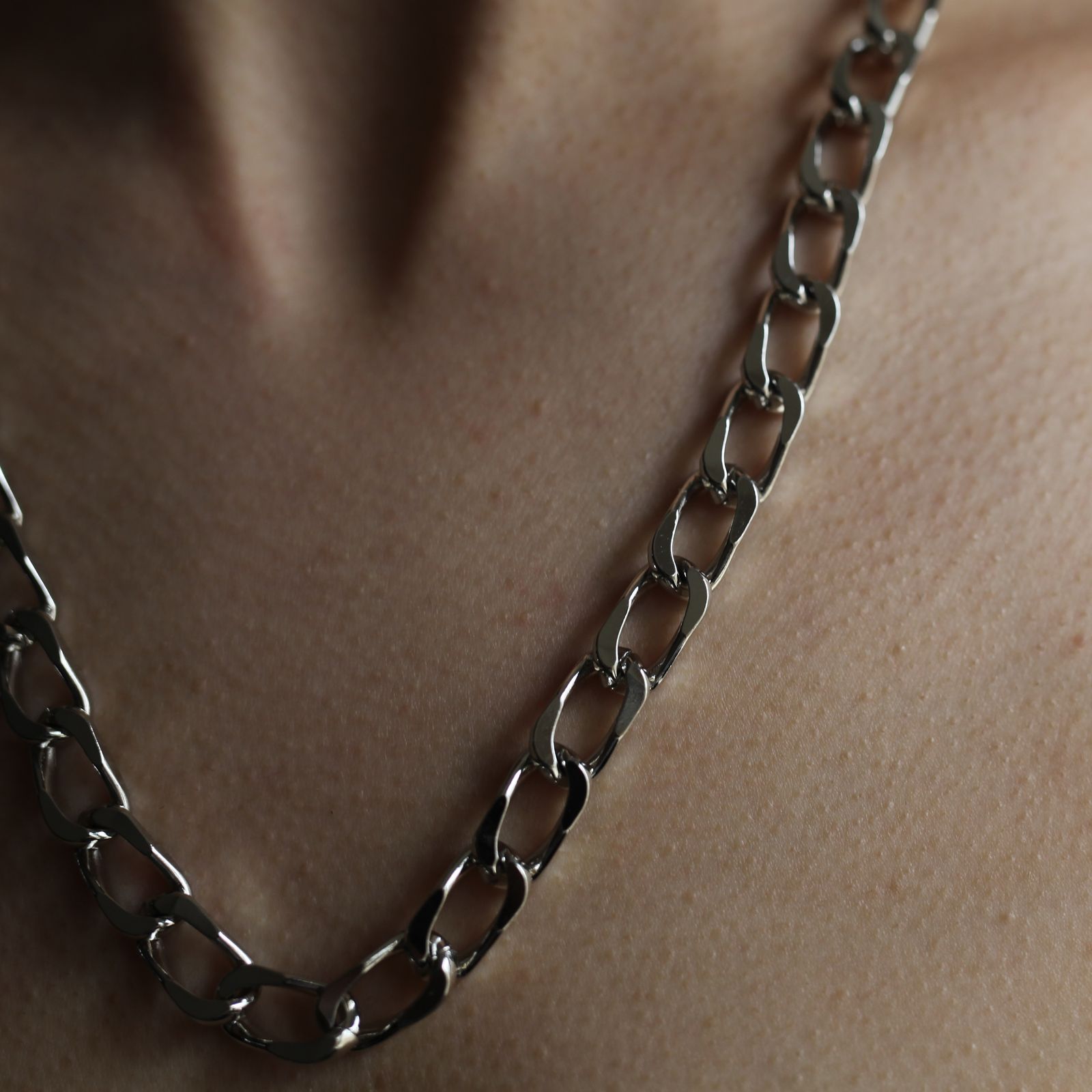 【残りわずか】Curb Chain Neckless(SILVER)
