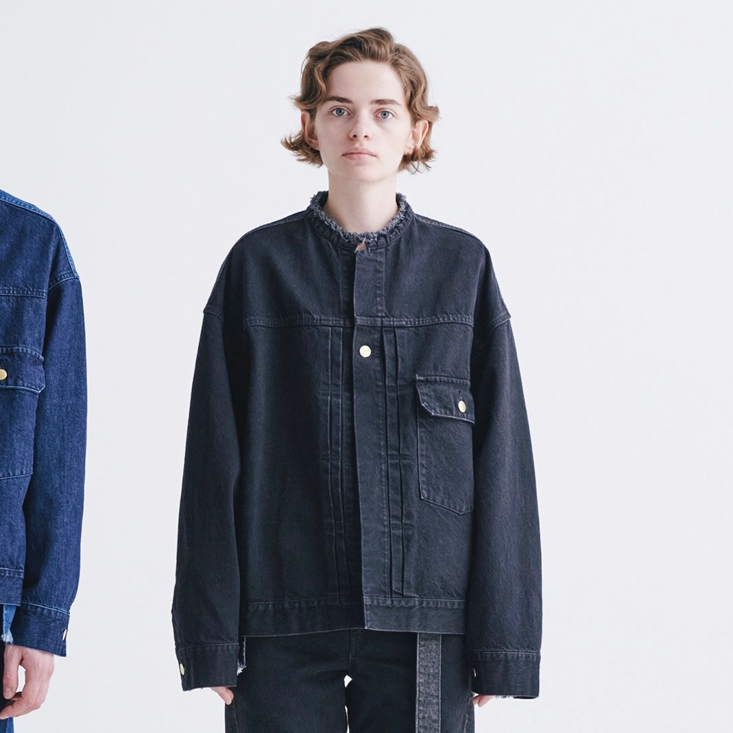 CULLNI - 【残り一点】Cut-off Band Collar Denim Blouson | ACRMTSM