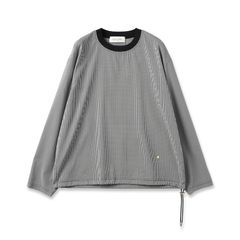 【残り一点】Sheer Check Cloth Drawstring Long Sleeve Pullover