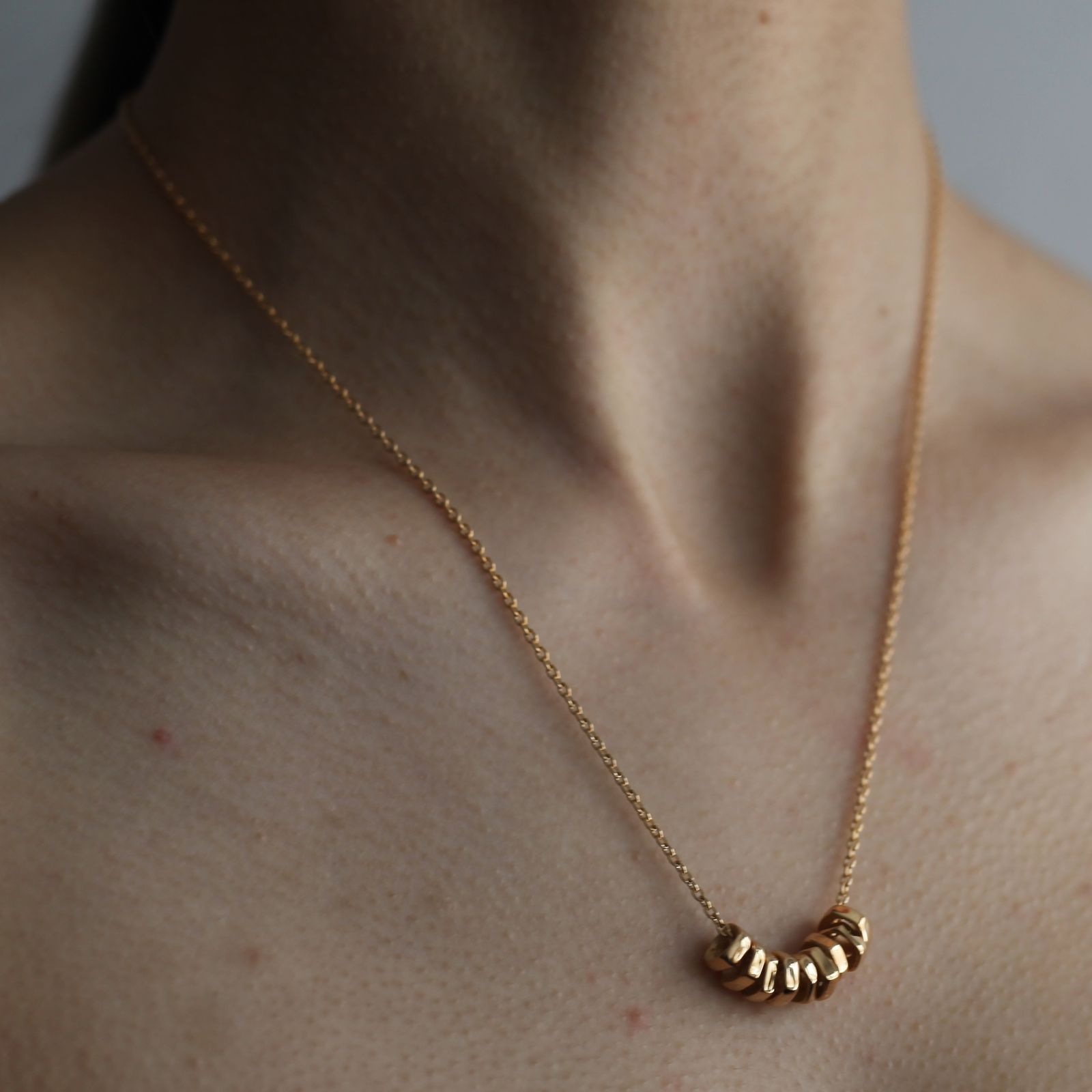 【残りわずか】Rock Beads Chain Neck(GOLD)