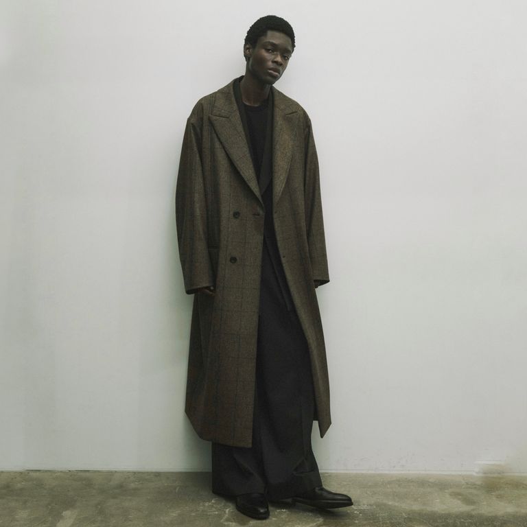 ssstein - 【残りわずか】Oversized Maxi Length Peaked Lapeled Coat 