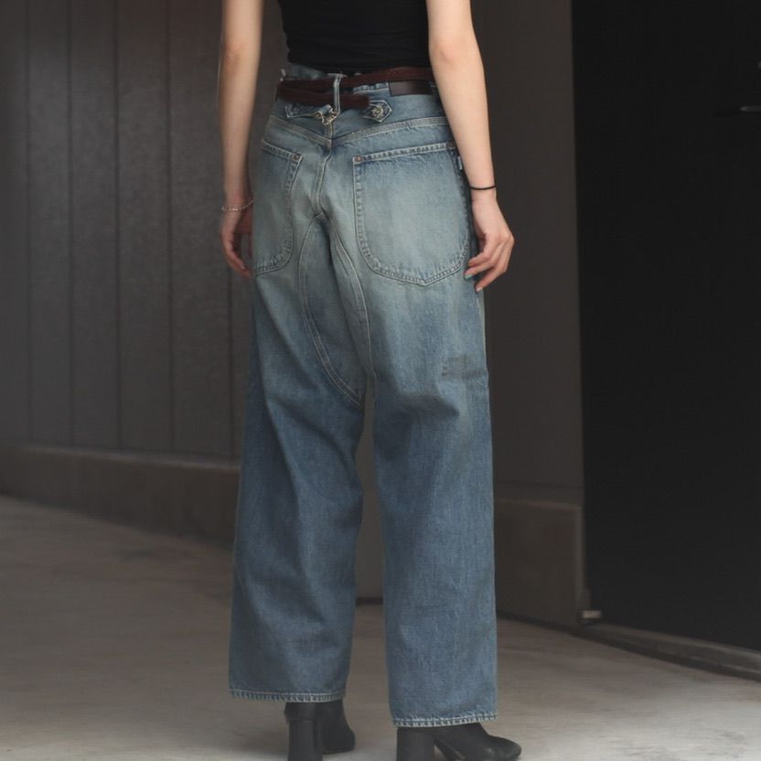 アウトレット卸値 SUGARHILL UNUSED FADED DOUBLE KNEE DENIM briganti