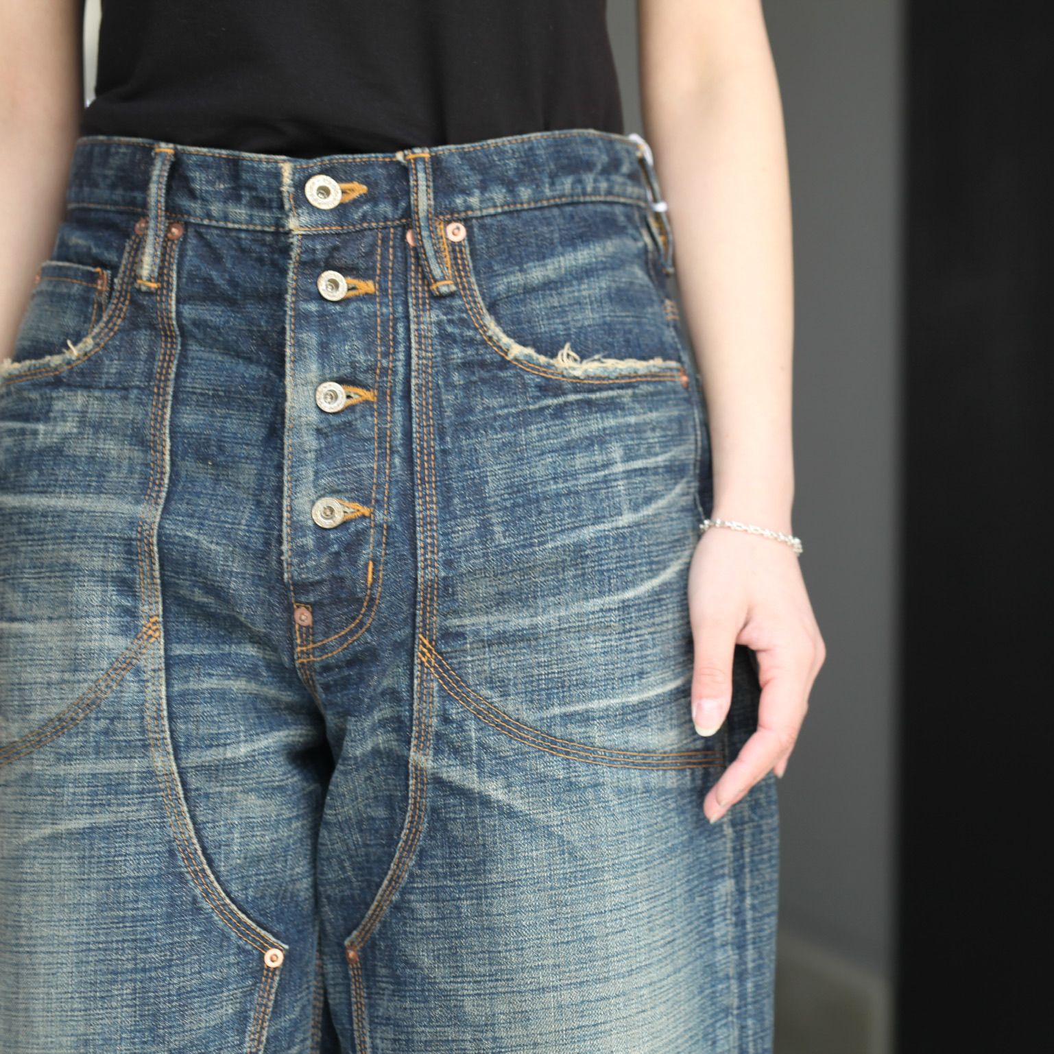 sugarhill | FADED DOUBLE DENIM PANTS - library.iainponorogo.ac.id